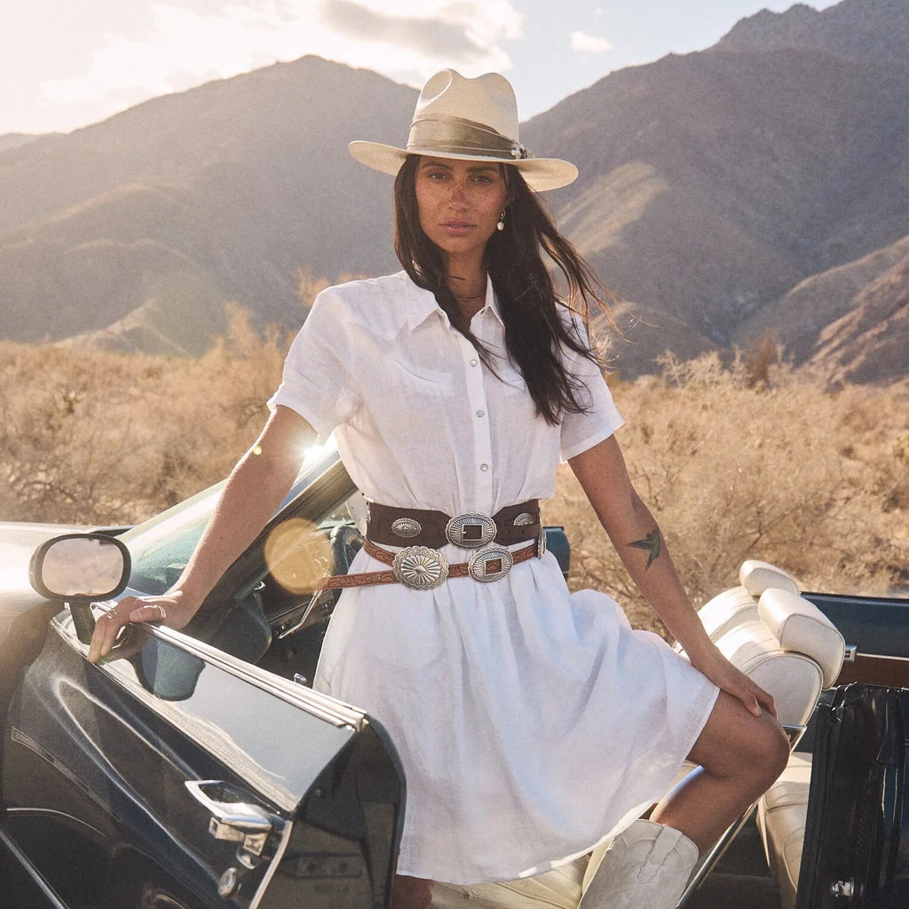 STETSON SOUTHWESTERN CONCHO WIDE BELT