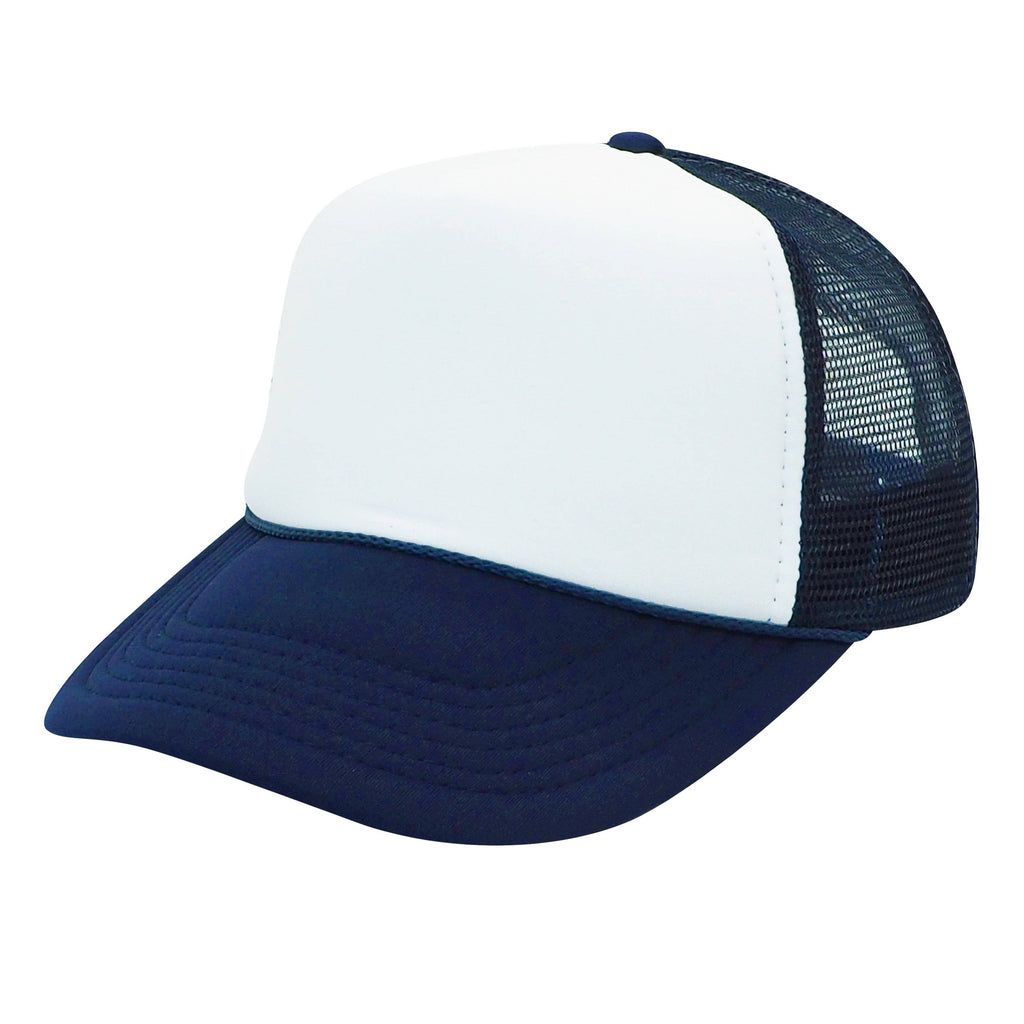 Nissun Foam Trucker Hat, 5 Panel Mesh Cap, Two Tone Colors - SPC
