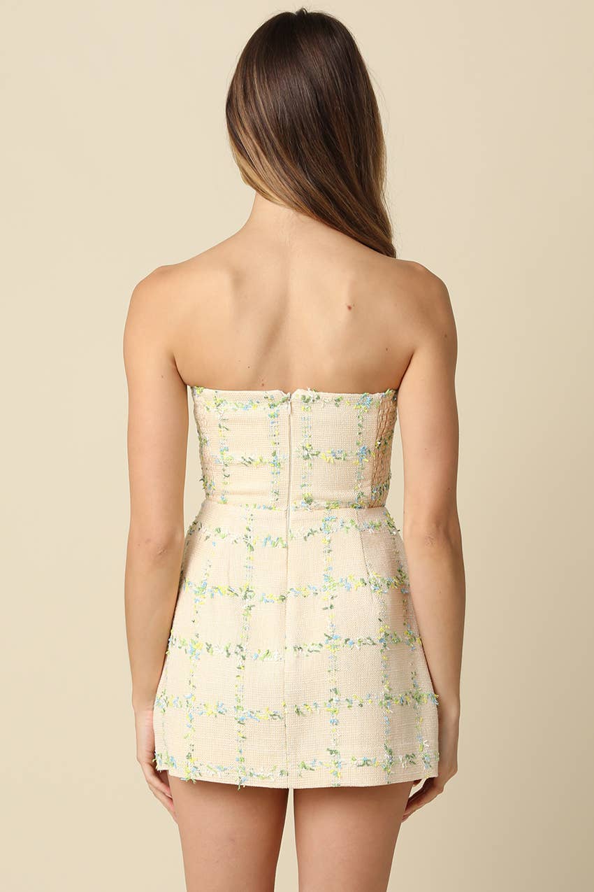 Vanessa Textured Strapless Mini Dress