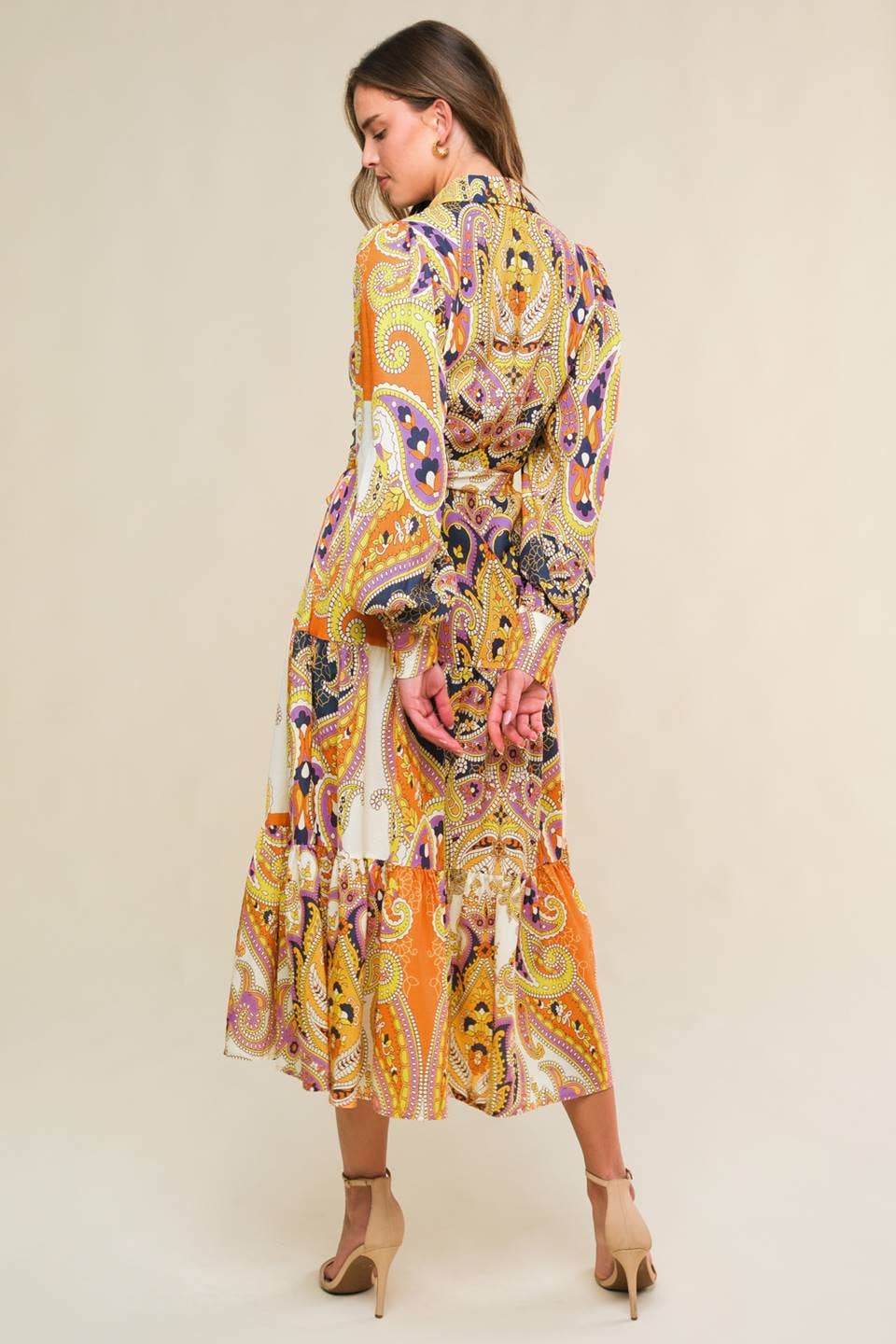 Printed Woven Midi Dress