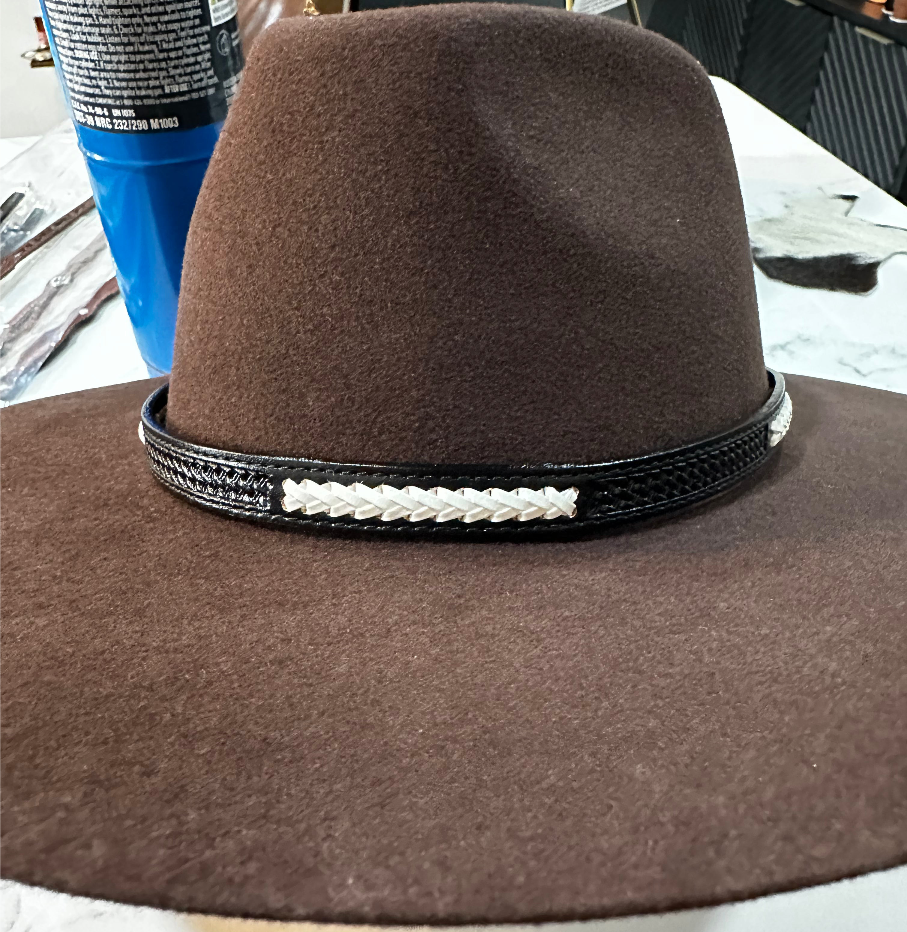 Leather Hat Band RH Carved