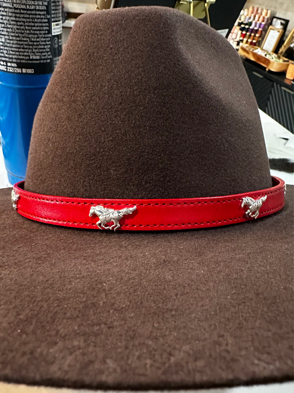 Leather Horse Concho Hat Band