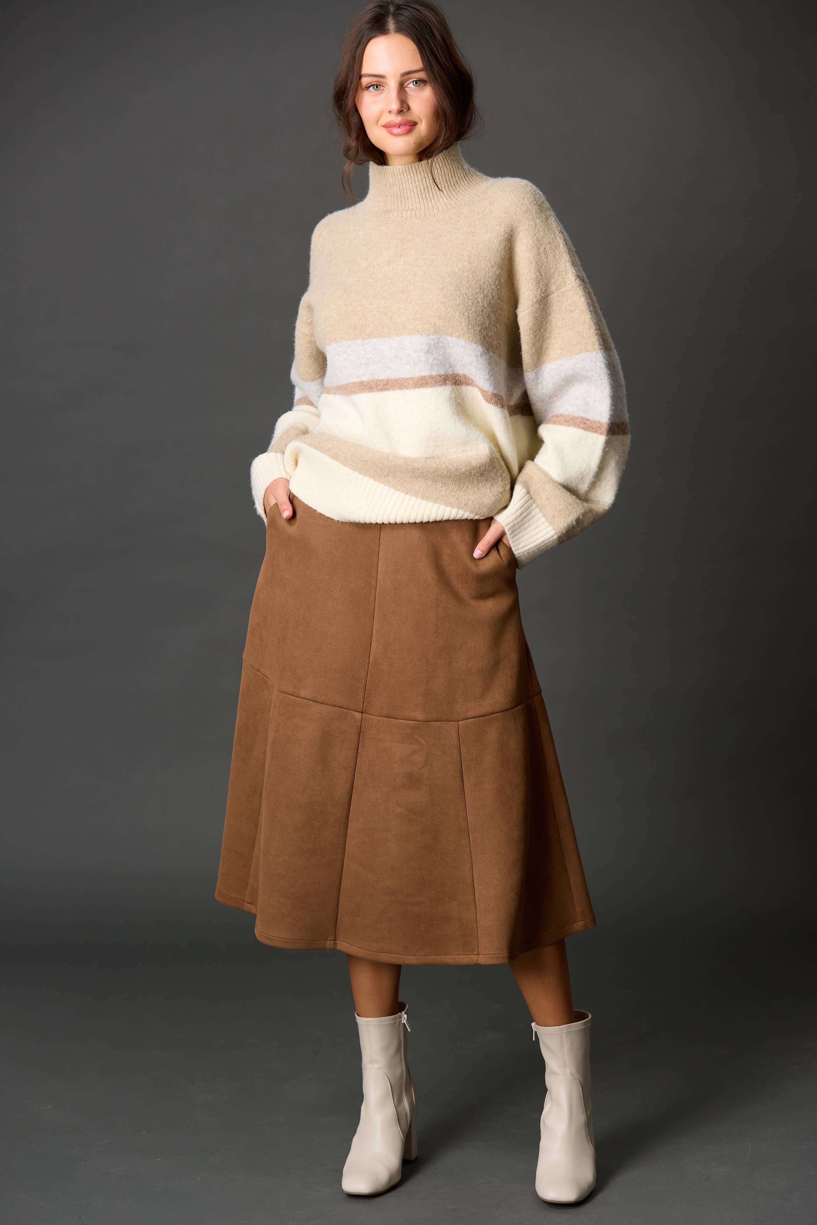 Suede Midi Skirt