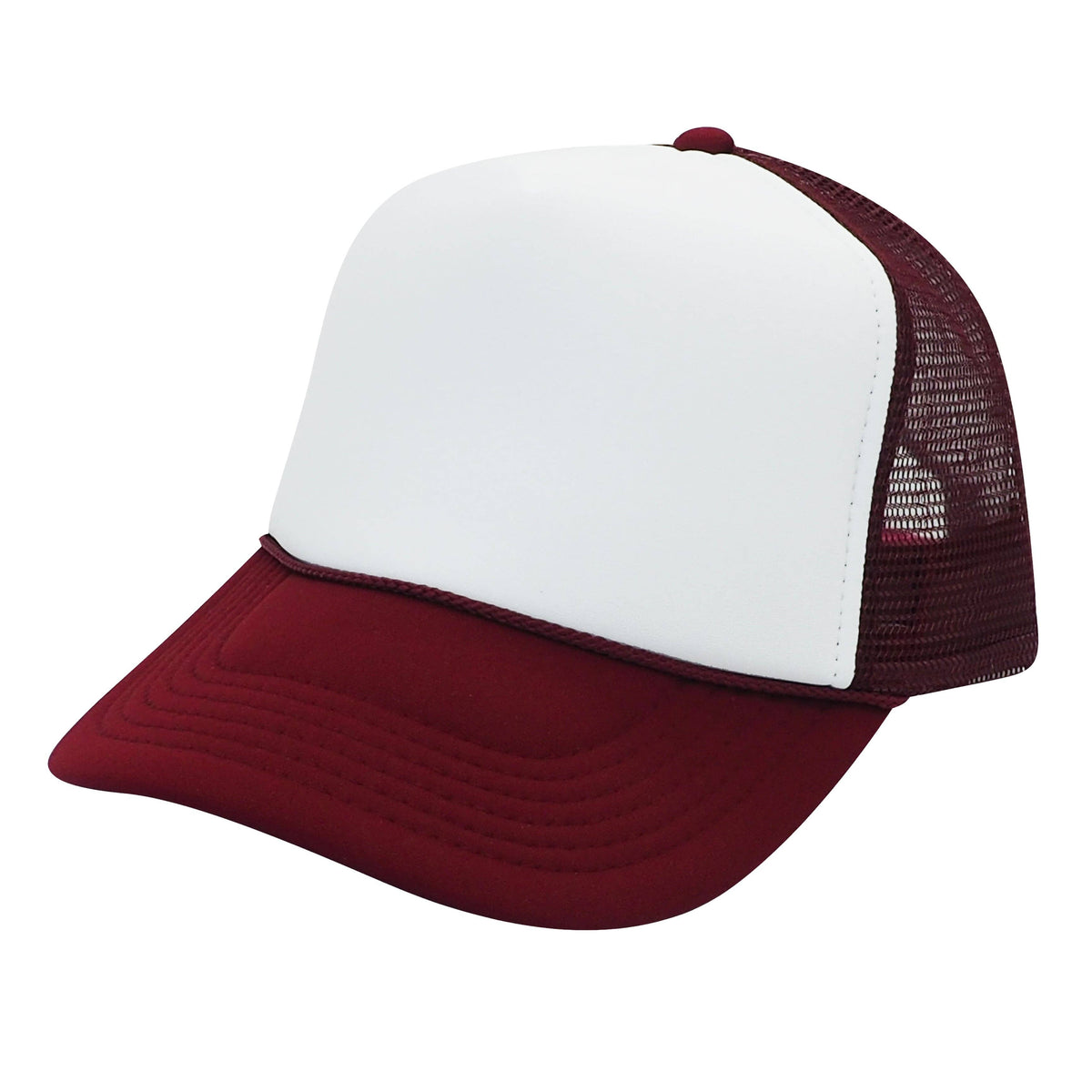 Nissun Foam Trucker Hat, 5 Panel Mesh Cap, Two Tone Colors - SPC