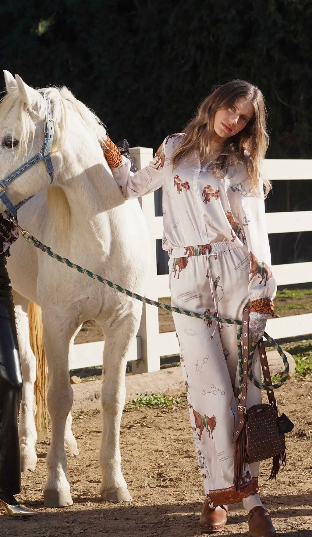 Silver Satin Ruffle Button Up Blouse