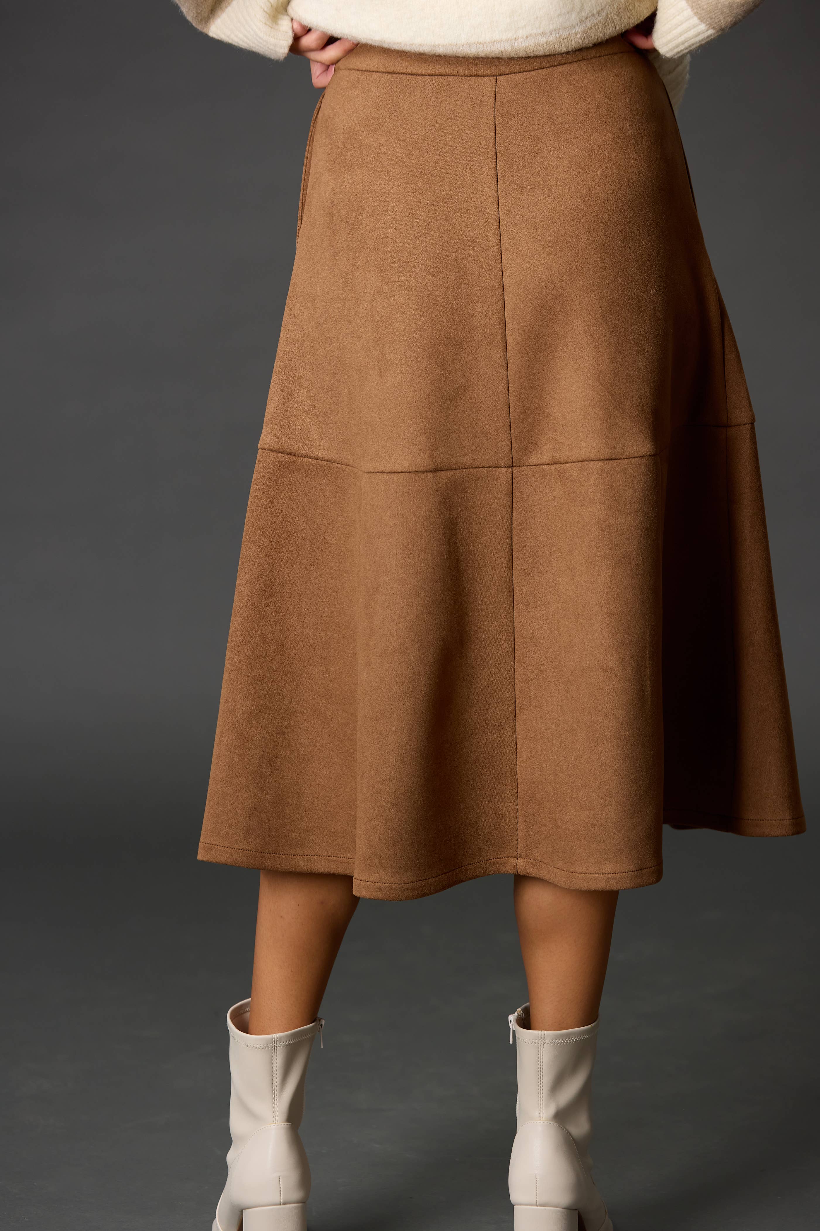 Suede Midi Skirt