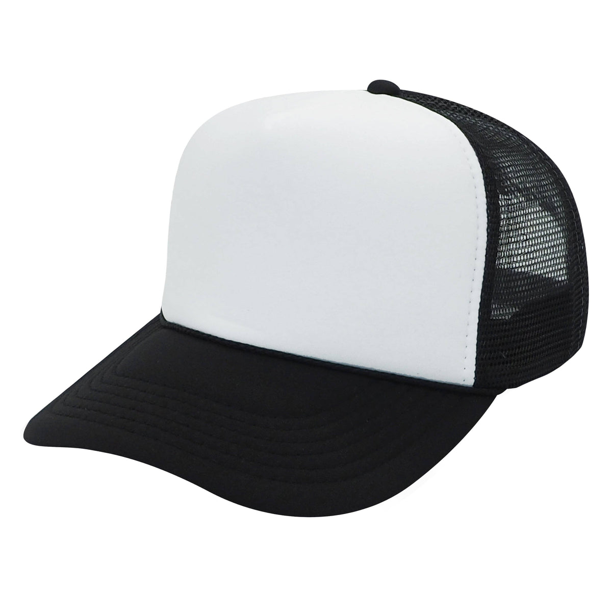 Nissun Foam Trucker Hat, 5 Panel Mesh Cap, Two Tone Colors - SPC