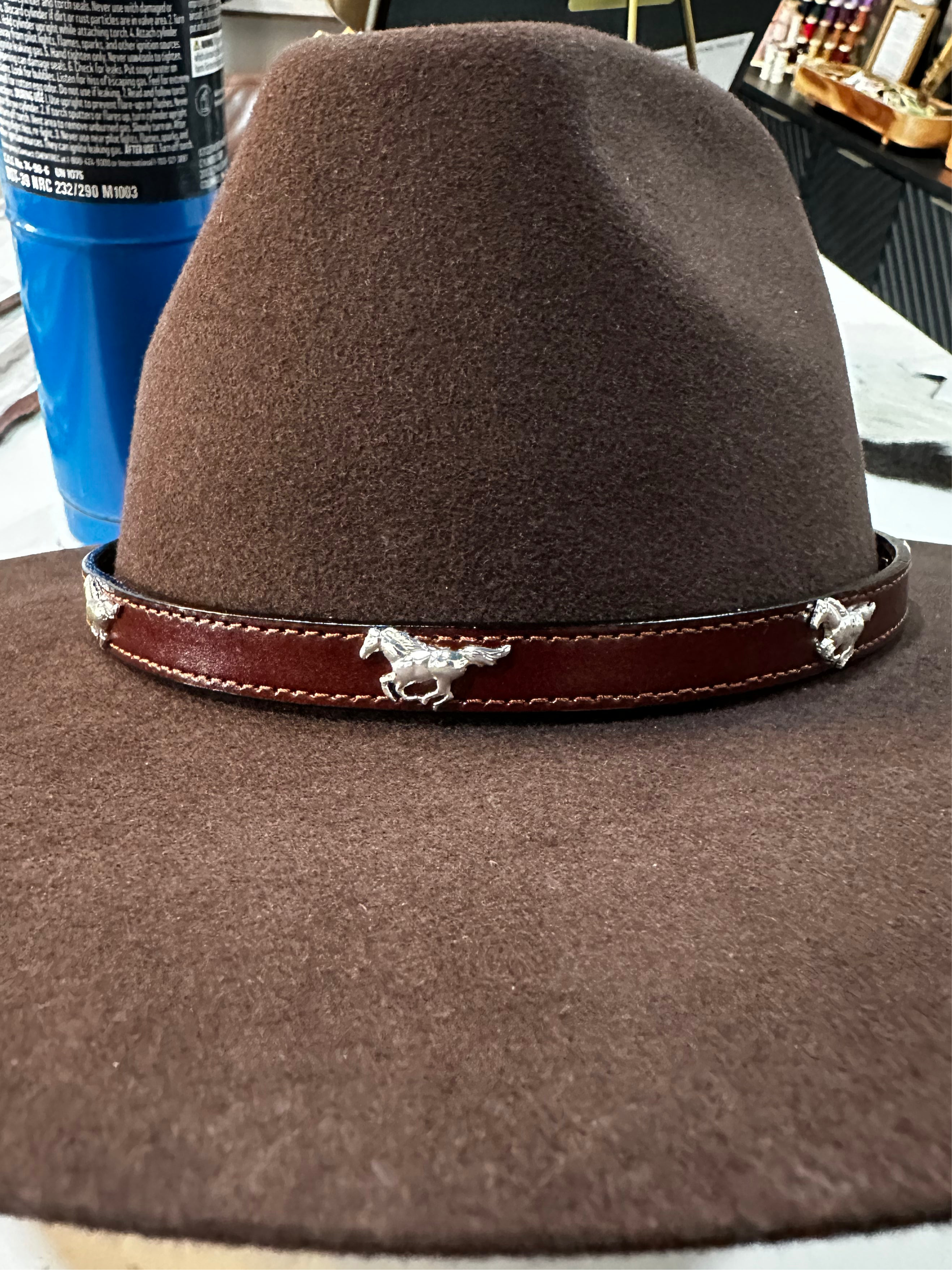Leather Horse Concho Hat Band