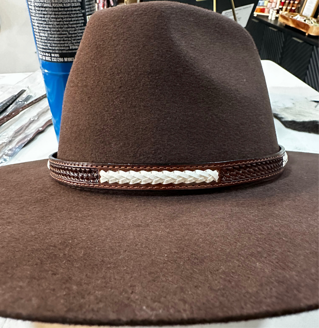 Leather Hat Band RH Carved