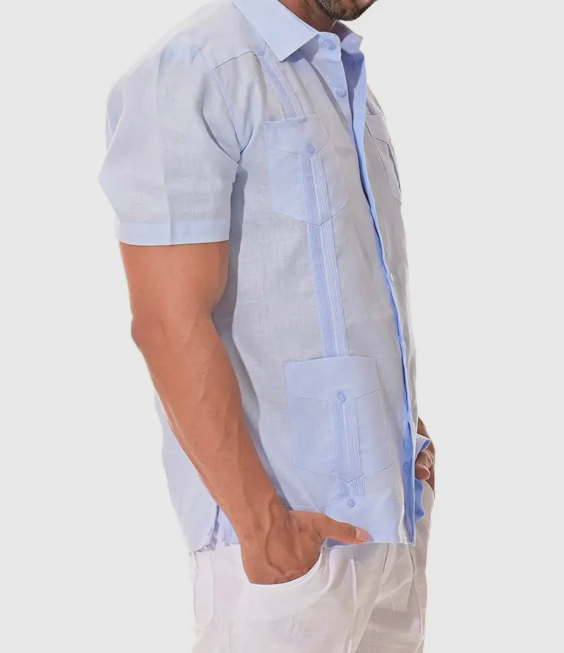 Men’s Light Blue Linen Guayabera