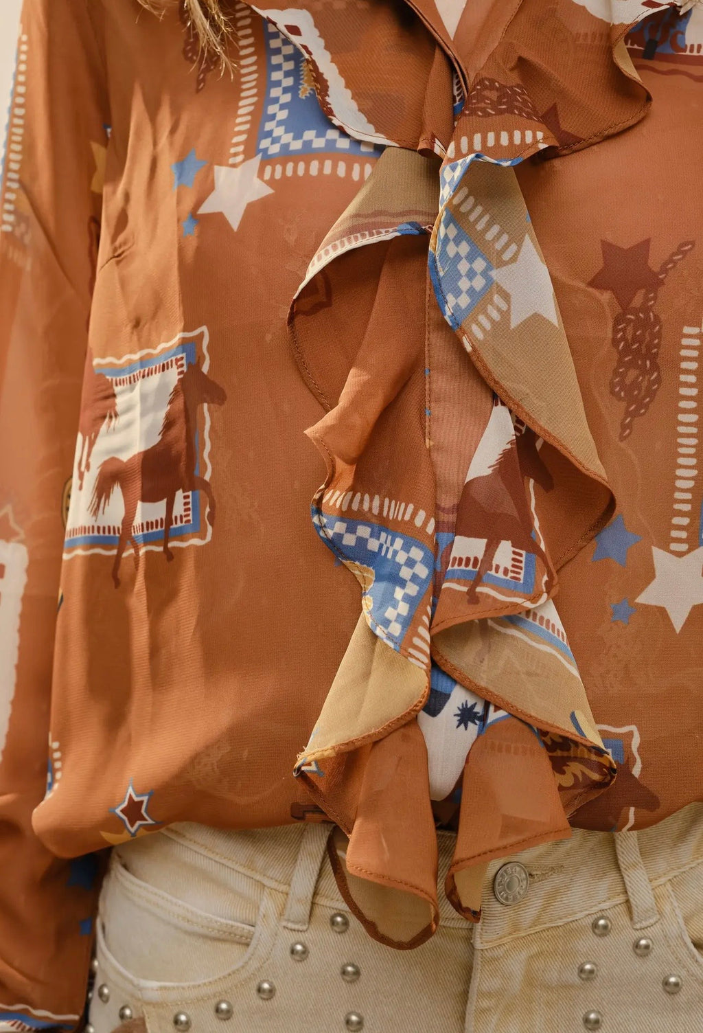 Western Print Blouse