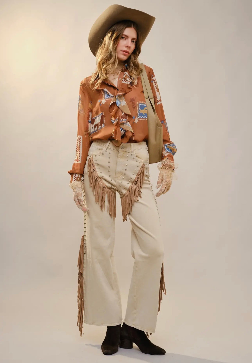 Western Print Blouse