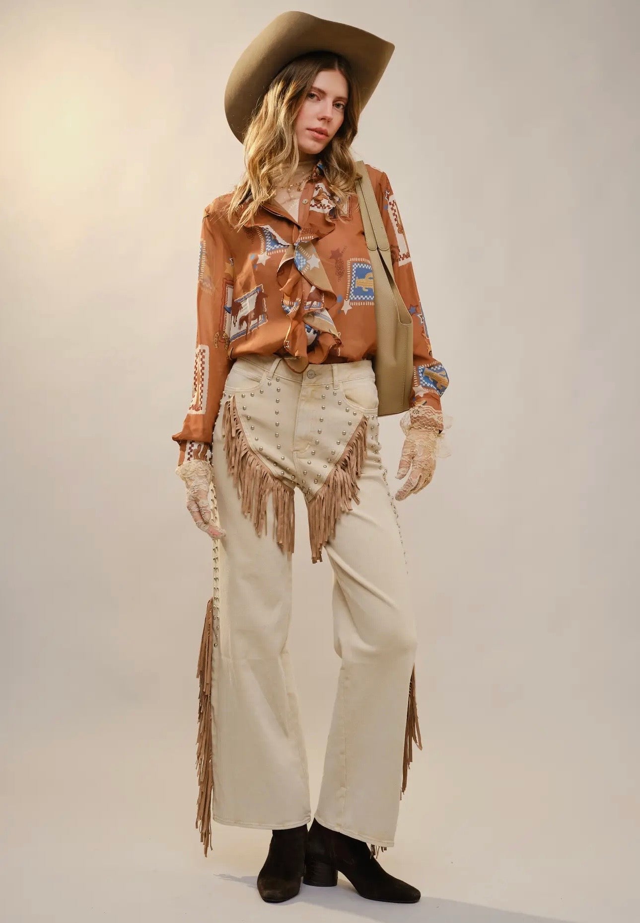 Western Print Blouse