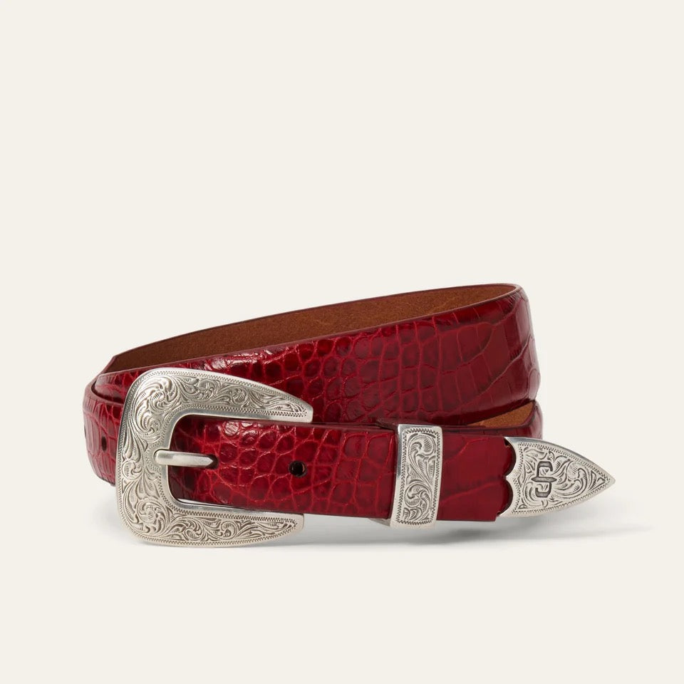 Red Leather Stetson Belt