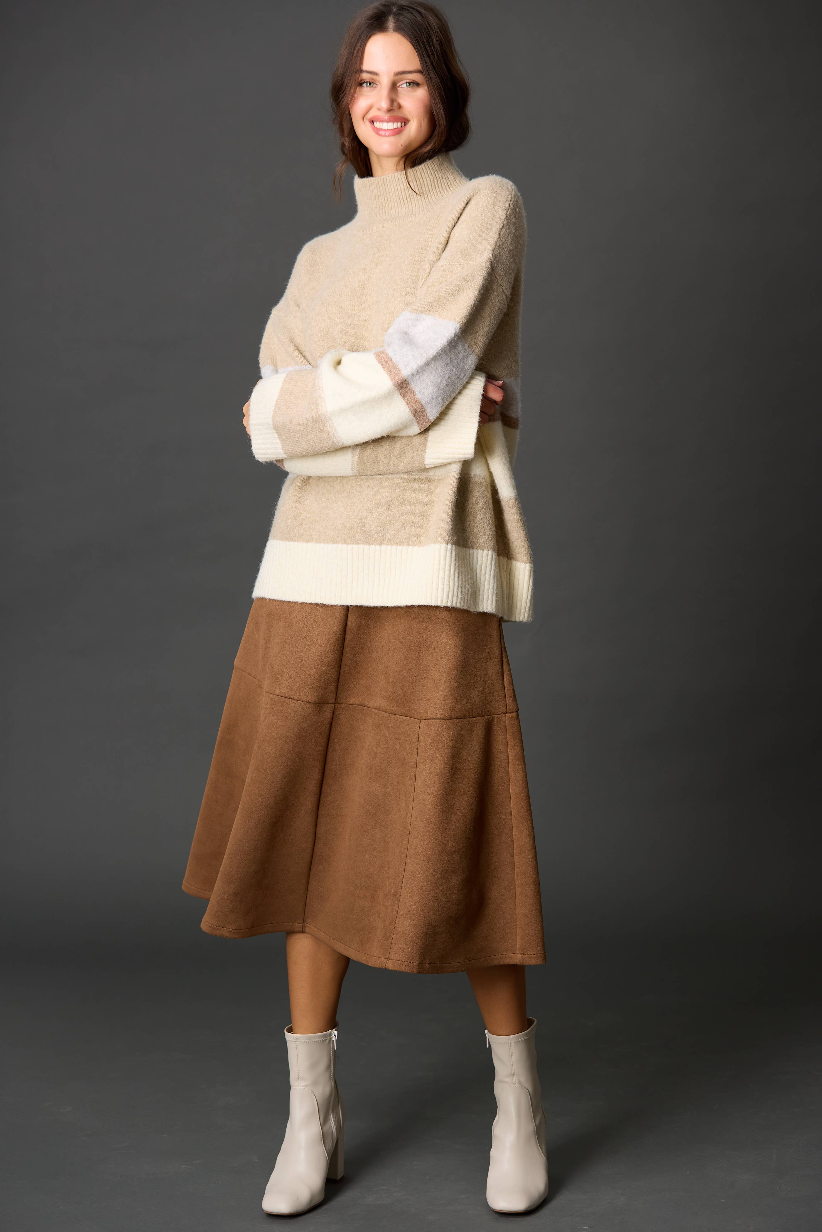 Suede Midi Skirt