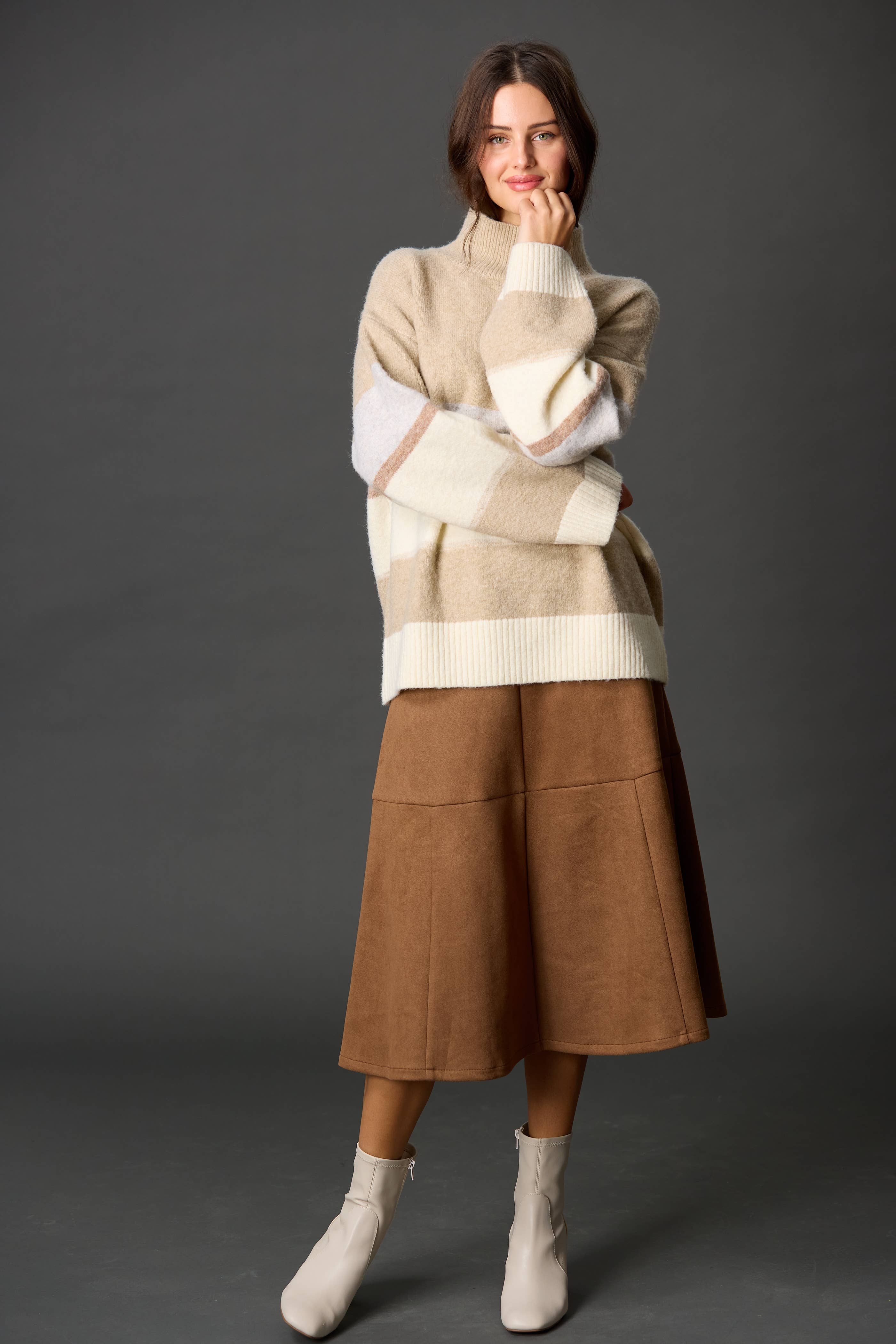 Suede Midi Skirt