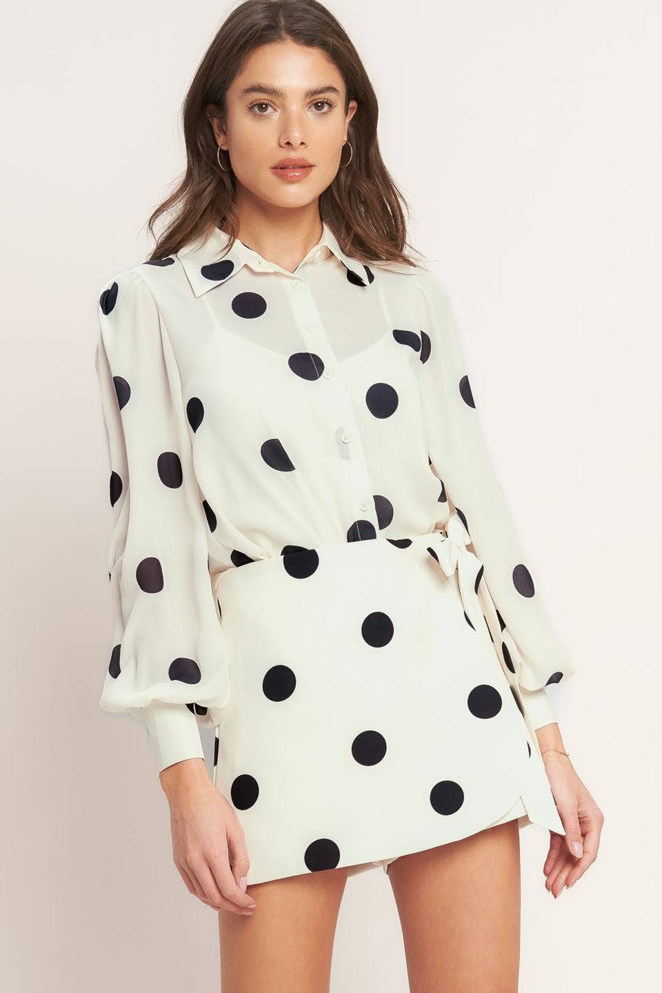 Polka Dot Printed Skort
